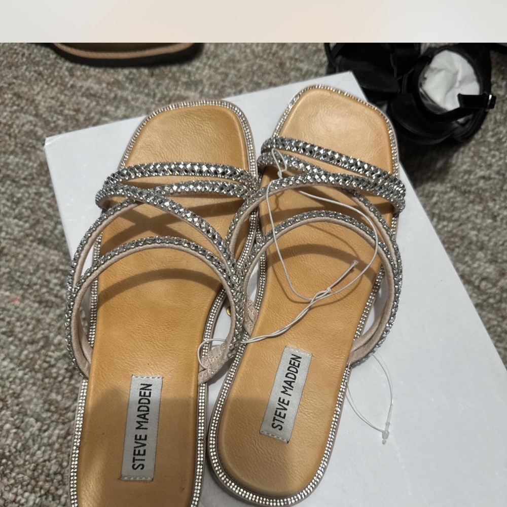 Steve Madden Silver Rhinestone Sandals